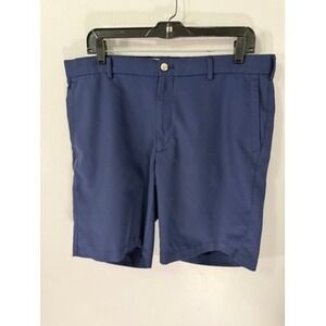 Peter Millar Crown Sport Mens Blue Performance Golf Shorts 10" Inseam Size 35